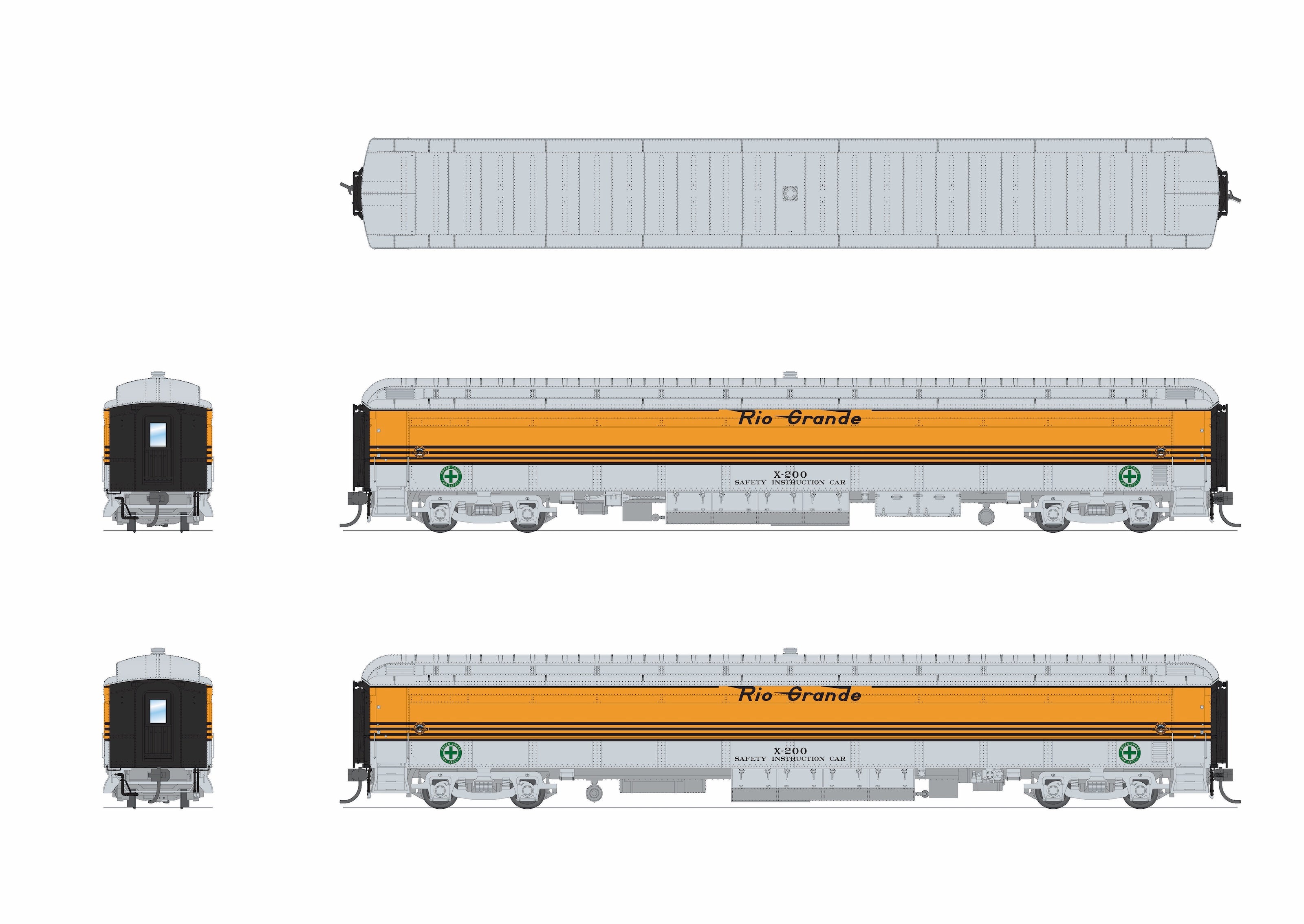 9932 Railroad Instruction Car, DRGW X-200, HO Scale