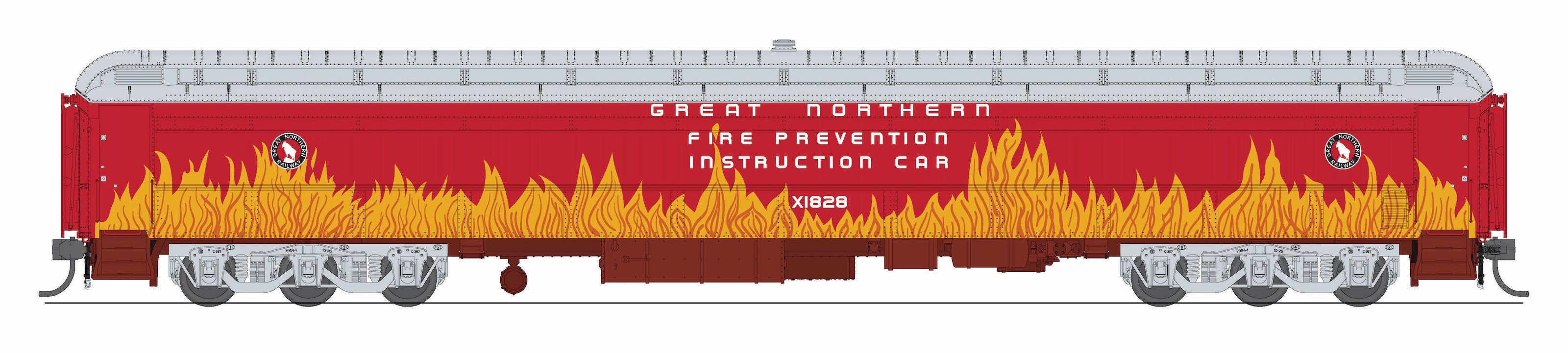 9933 Railroad Instruction Car, GN Fire Prevention X1828, HO Scale