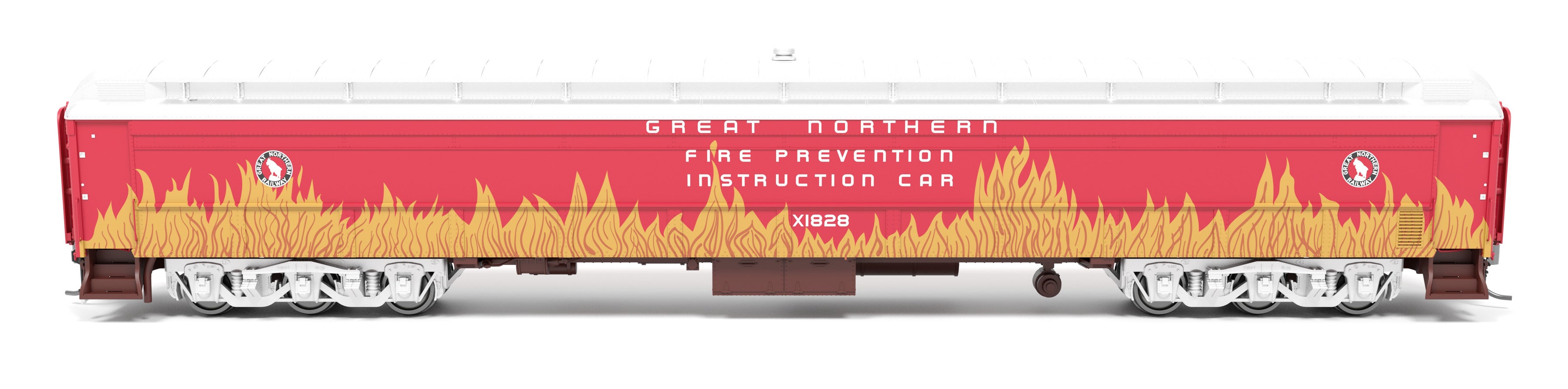 9933 Railroad Instruction Car, GN Fire Prevention X1828, HO Scale
