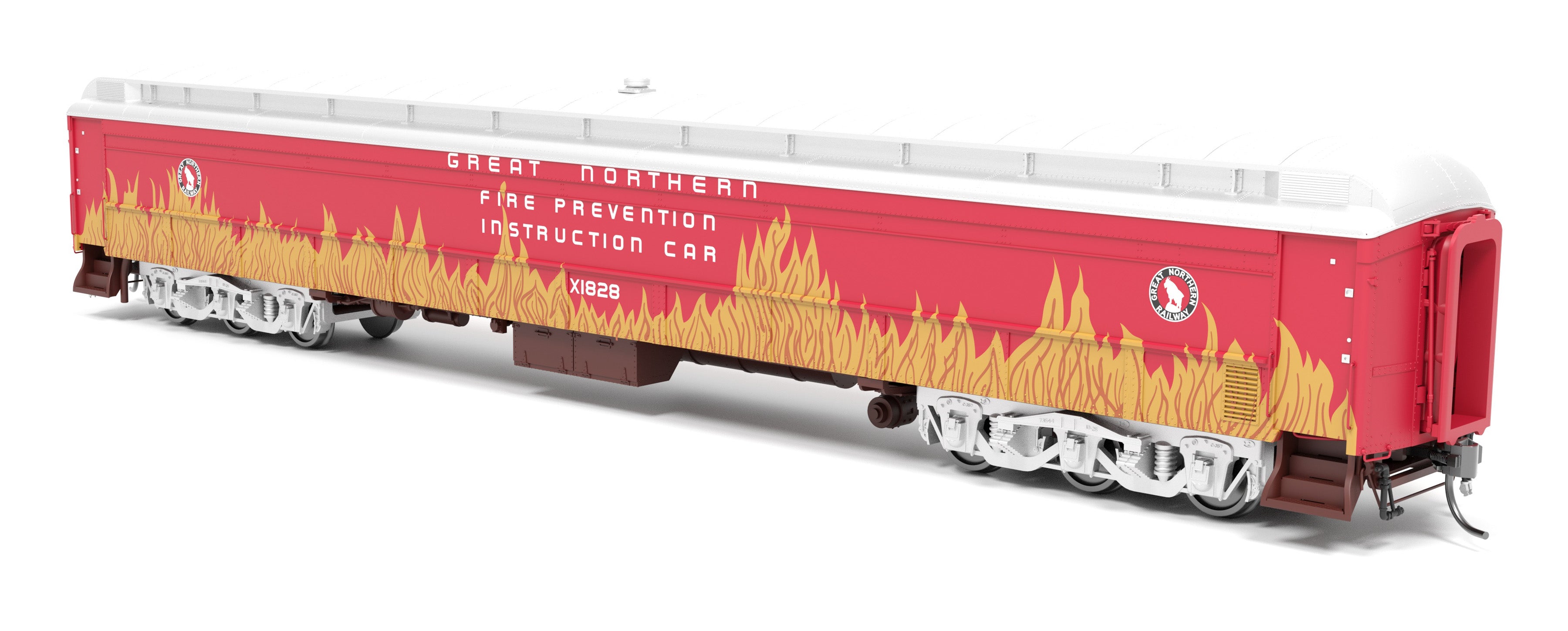9933 Railroad Instruction Car, GN Fire Prevention X1828, HO Scale
