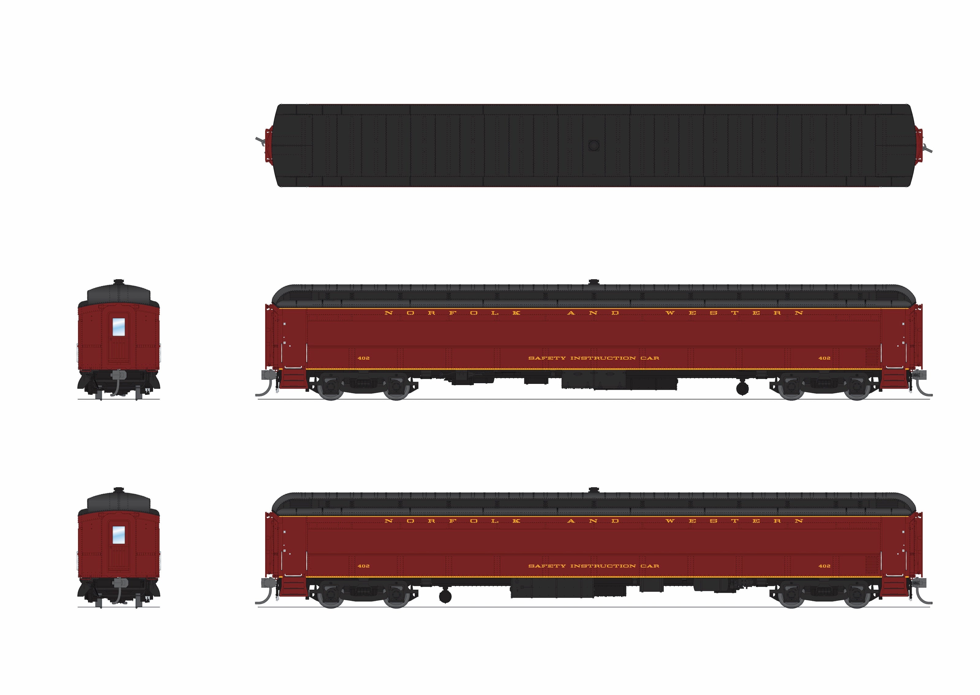 9934 Railroad Instruction Car, N&W 402, HO Scale