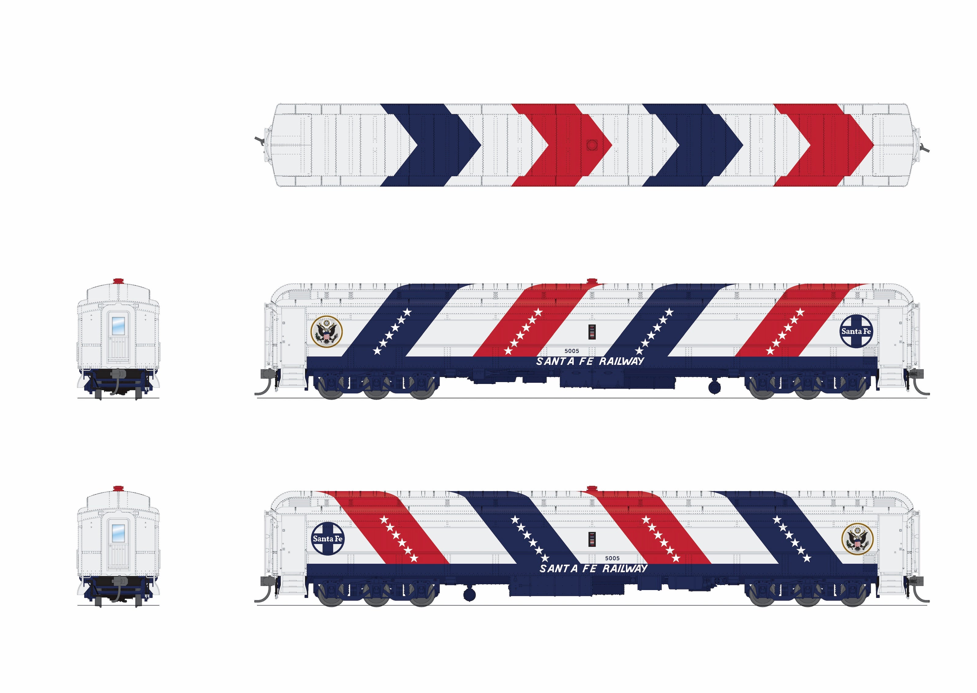 9937 Railroad Exhibit Car, ATSF 5005, HO Scale