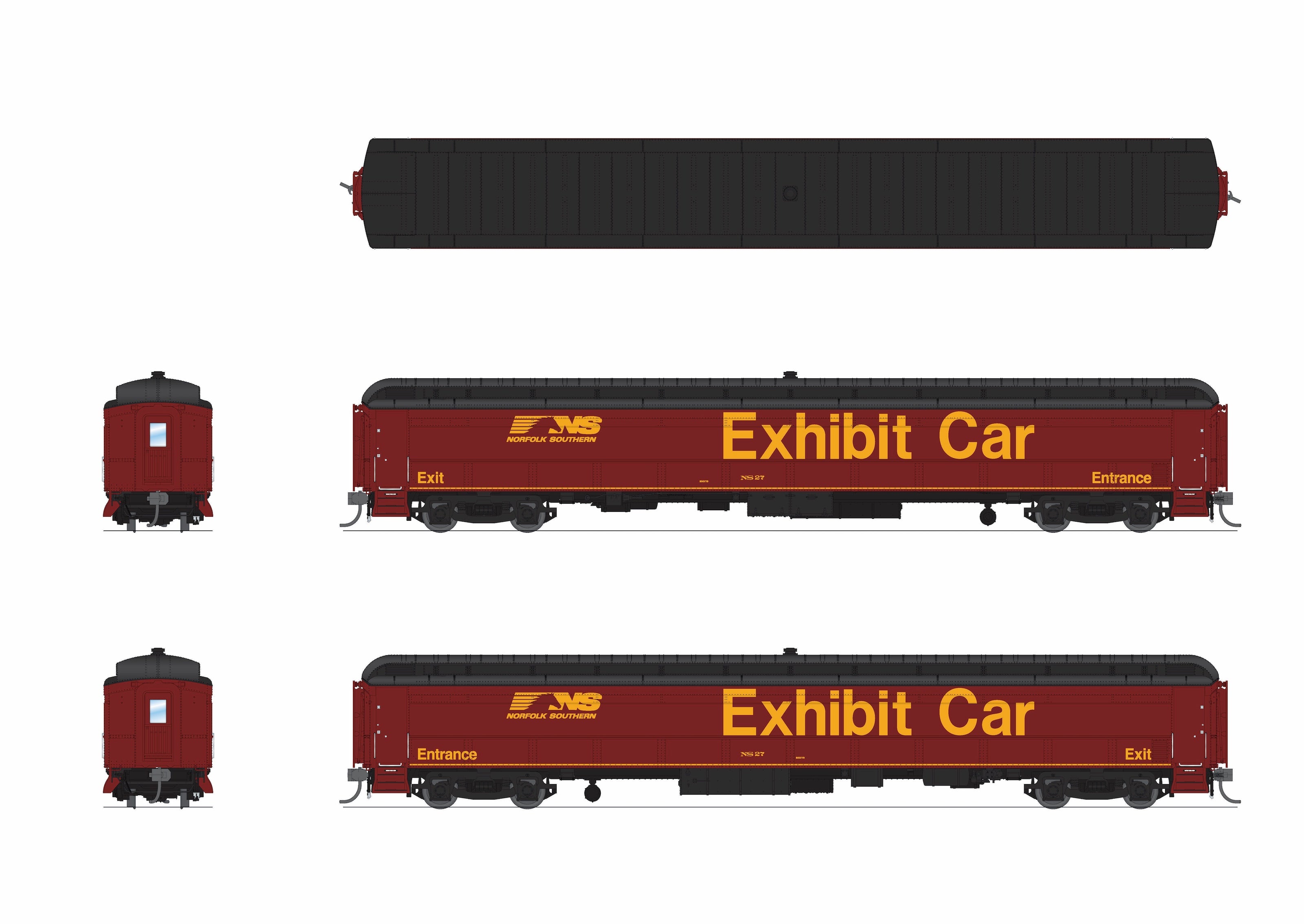 9938 Railroad Exhibit Car, Norfolk Southern NS 27, HO Scale