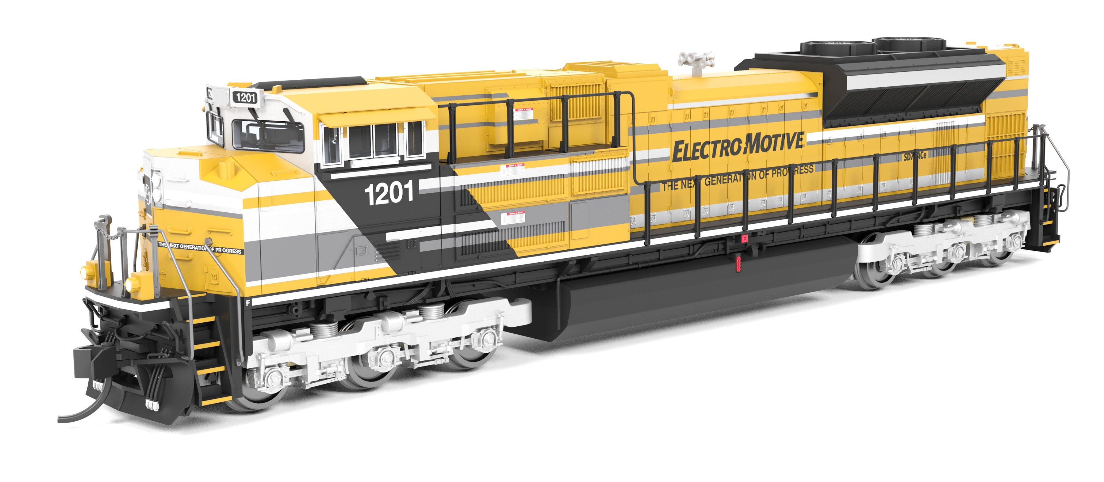 9966 EMD SD70ACe, EMD Demo 1201, Yellow Progress Rail, Paragon4 Sound/