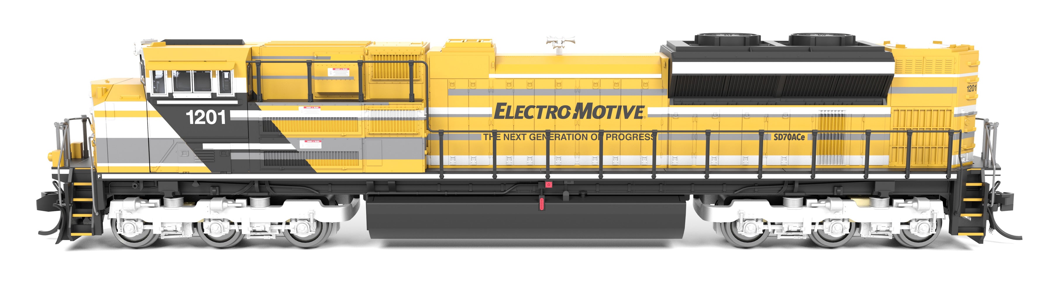 9966 EMD SD70ACe, EMD Demo 1201, Yellow Progress Rail, Paragon4 Sound/DC/DCC, N
