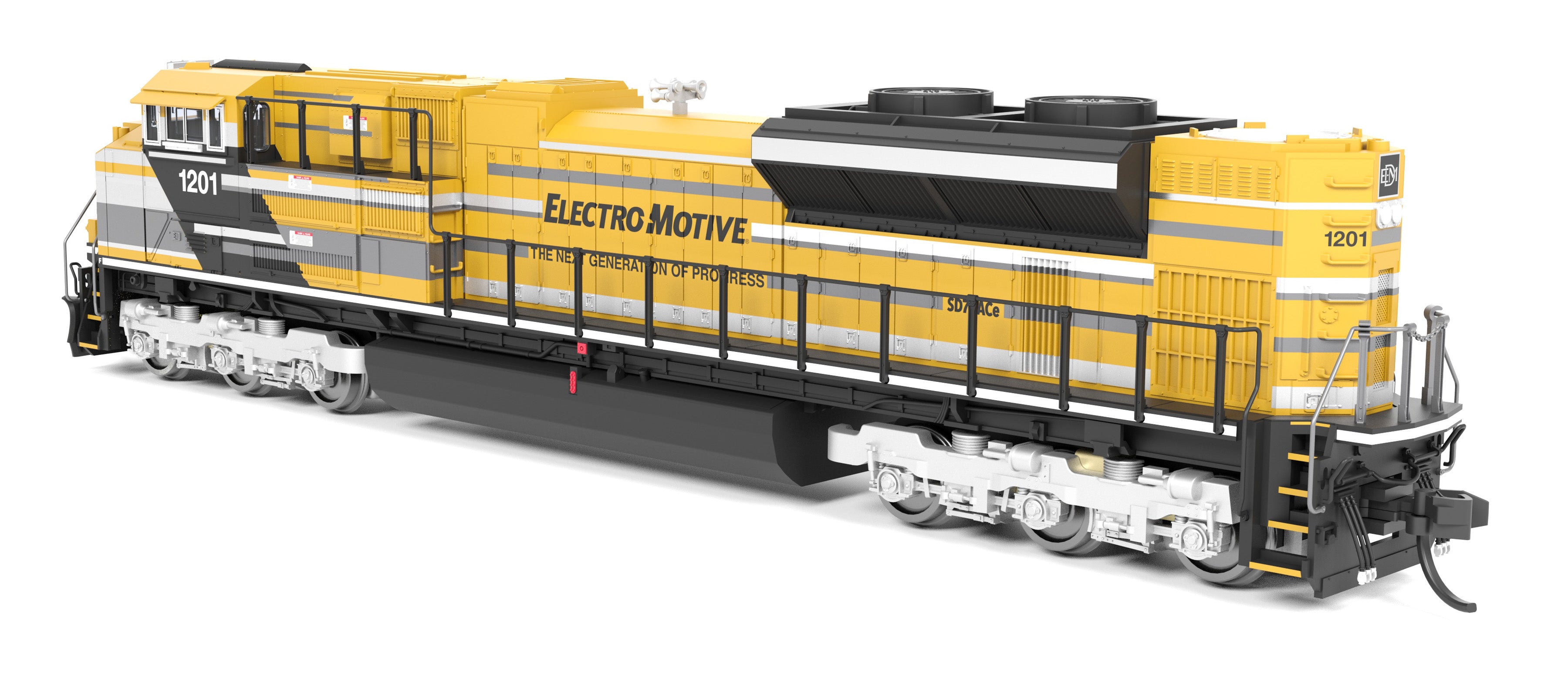 9966 EMD SD70ACe, EMD Demo 1201, Yellow Progress Rail, Paragon4 Sound/DC/DCC, N