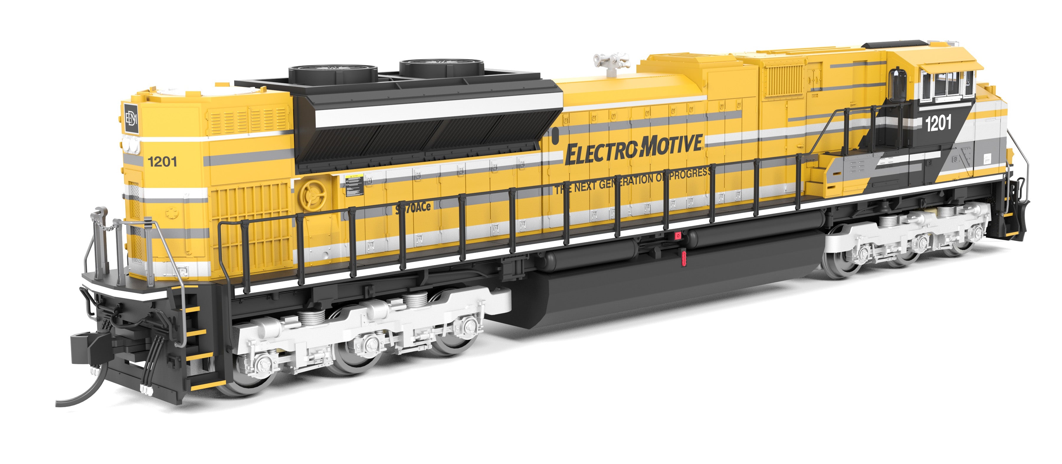 9966 EMD SD70ACe, EMD Demo 1201, Yellow Progress Rail, Paragon4 Sound/DC/DCC, N