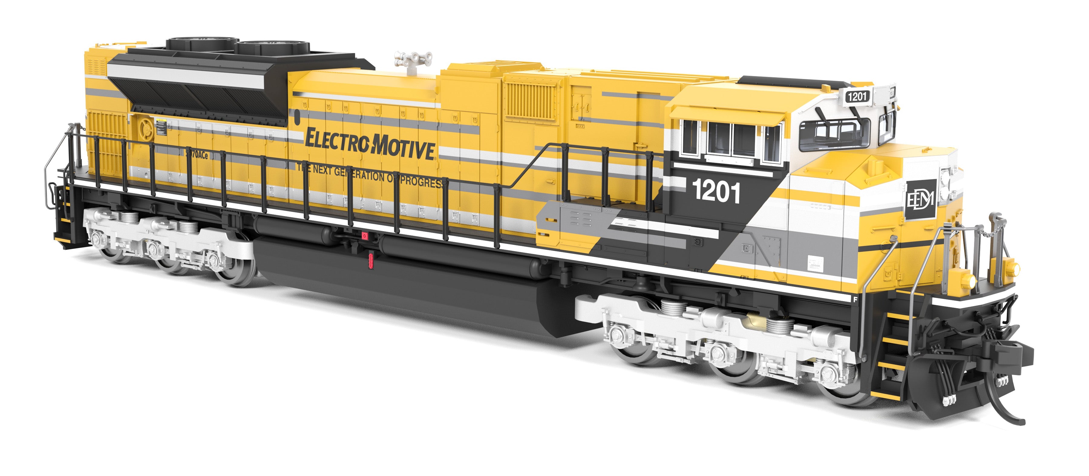 9966 EMD SD70ACe, EMD Demo 1201, Yellow Progress Rail, Paragon4 Sound/DC/DCC, N