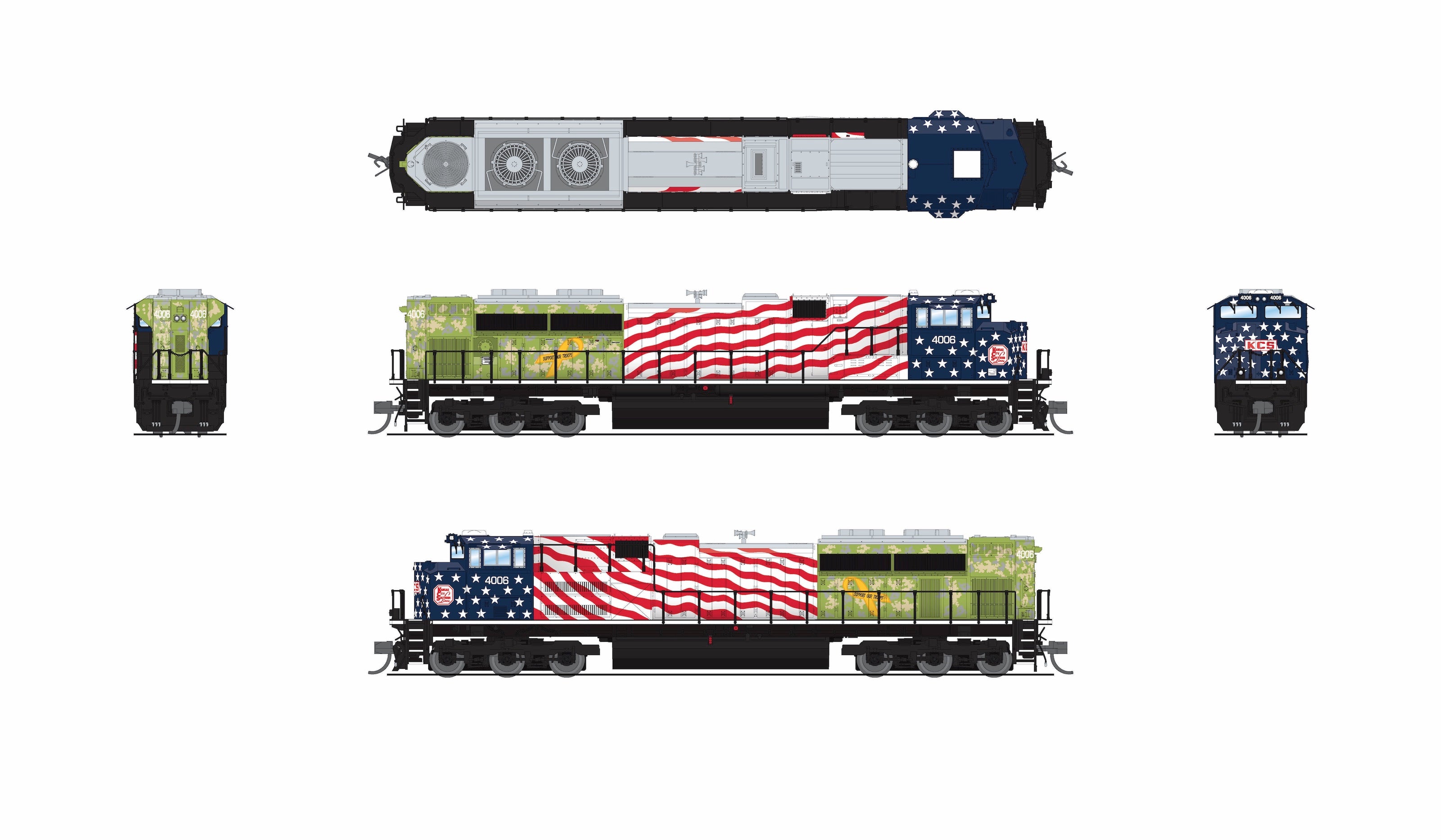 9973 EMD SD70ACe, KCS 40006, Veterans Day Salute, No-Sound / DCC-Ready, N