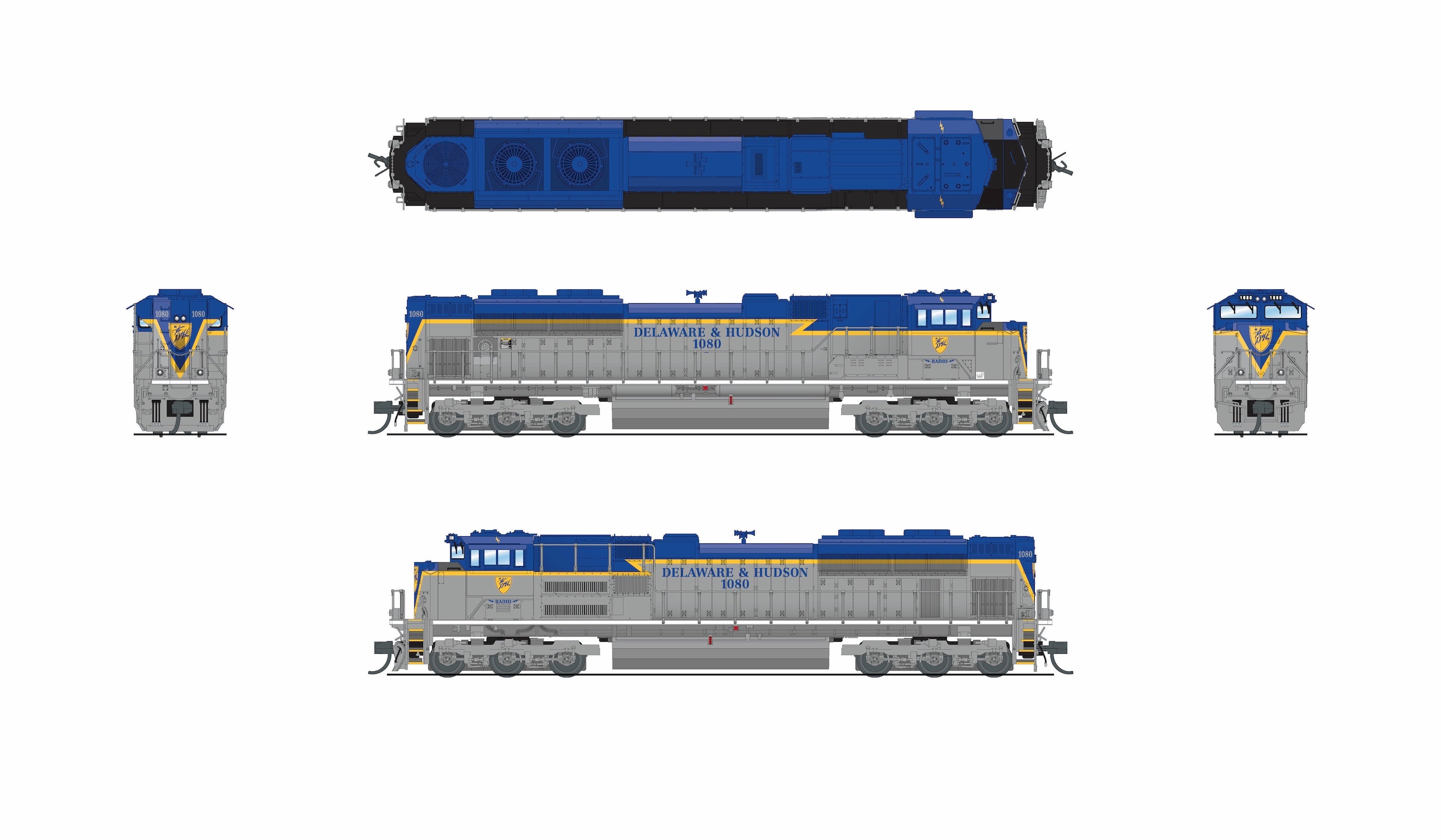 REFURBISHED R9975 EMD SD70ACe, NS 1080, D&H Heritage Paint, No-Sound / DCC-Ready, N
