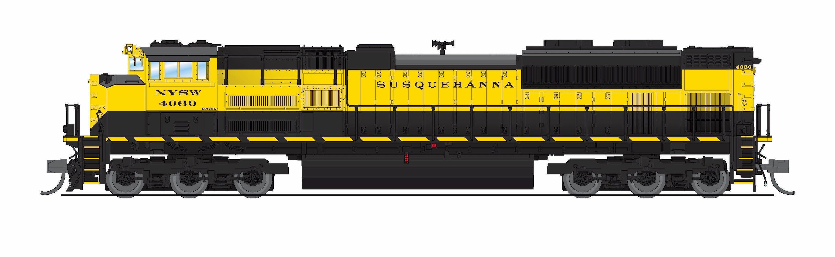 ***BLEMISHED (See photo, sold as-is) REFURBISHED BR9978 EMD SD70ACe, NYSW 4060, Black and Yellow, No-Sound / DCC-Ready, N
