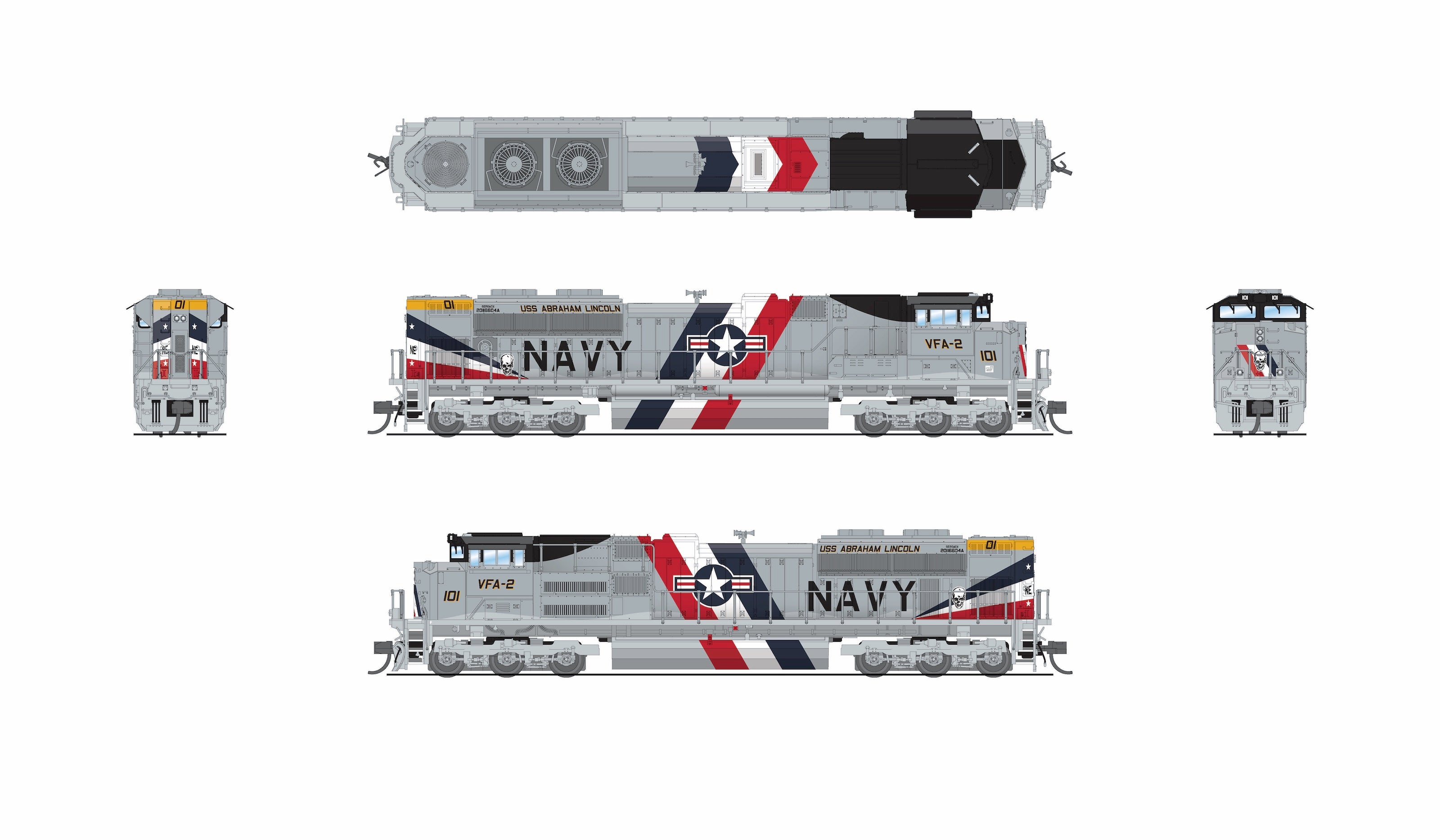 9983 EMD SD70ACe, US Navy #101 Fantasy Paint, No-Sound / DCC-Ready, N