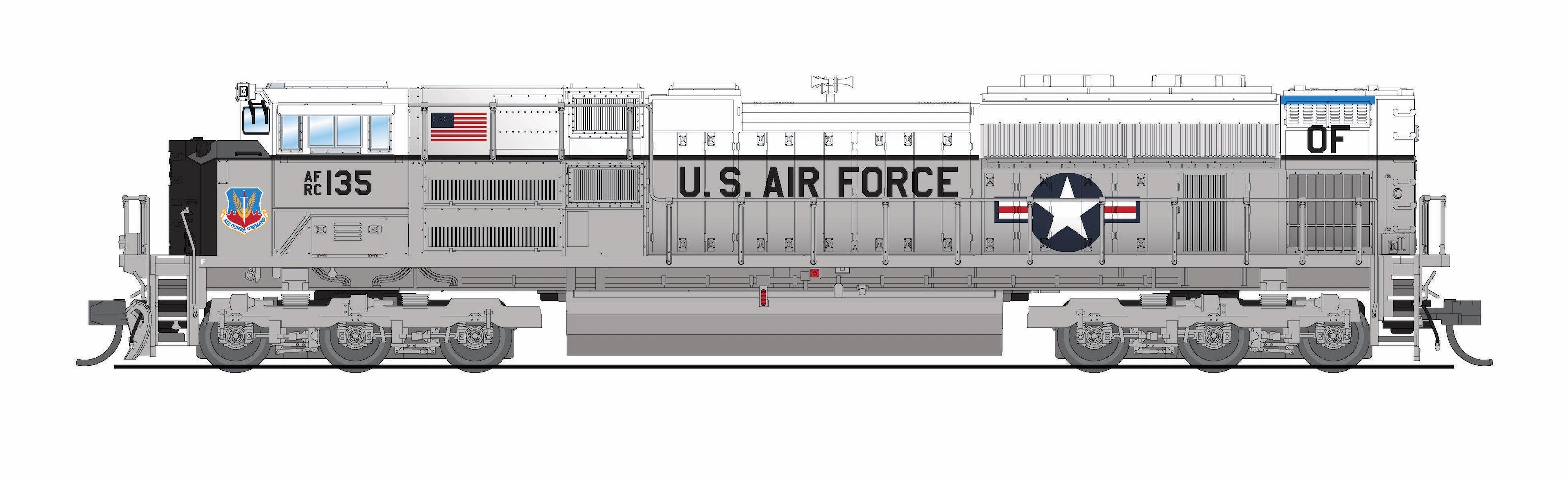 REFURBISHED R9985 EMD SD70ACe, US Air Force #135 Fantasy Paint, No-Sound / DCC-Ready, N