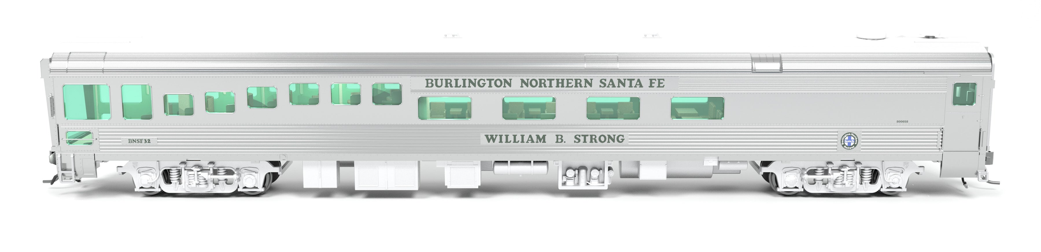 9993 BNSF Track Inspection Car, BNSF #32 "William B. Strong", 1996-2008 Appearance, HO