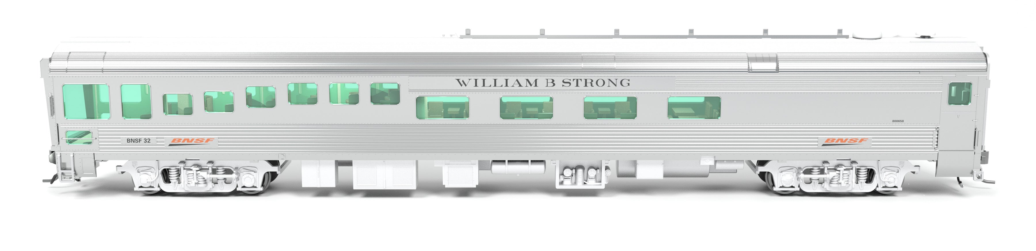 9995 BNSF Track Inspection Car, BNSF #32 "William B. Strong", 2013-2018 Appearance, HO