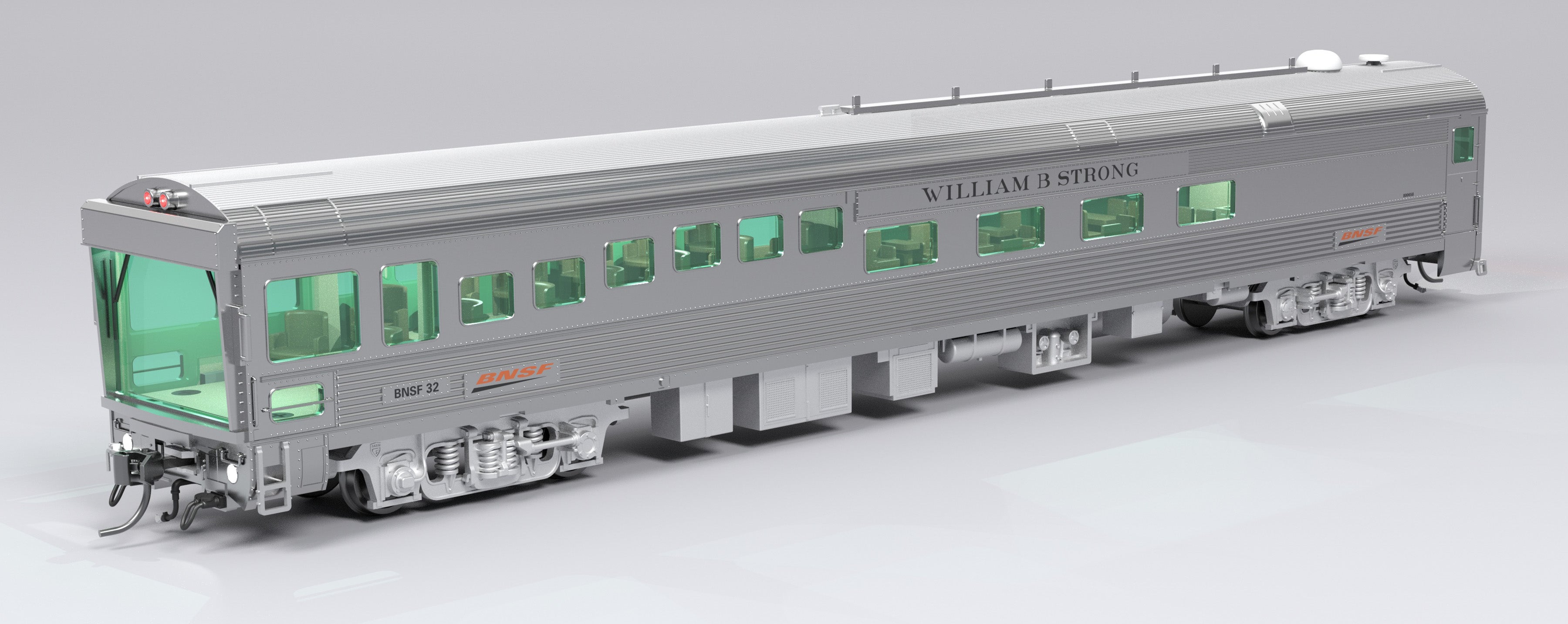 9995 BNSF Track Inspection Car, BNSF #32 "William B. Strong", 2013-2018 Appearance, HO