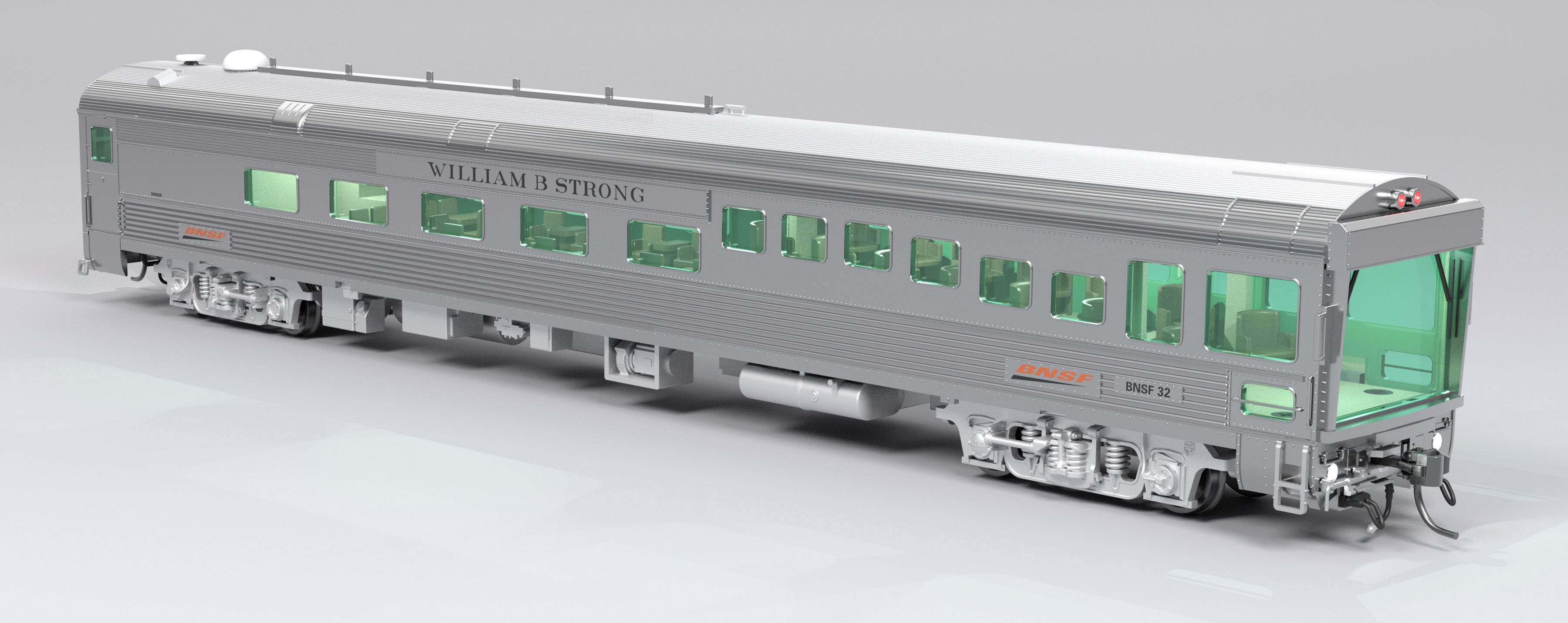 9995 BNSF Track Inspection Car, BNSF #32 "William B. Strong", 2013-2018 Appearance, HO