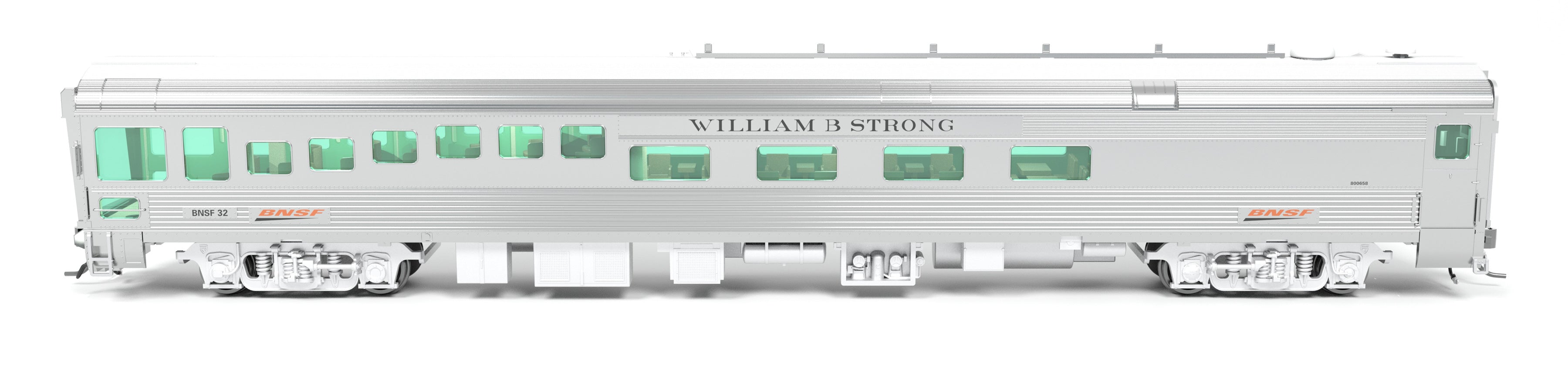 9996 BNSF Track Inspection Car, BNSF #32 "William B. Strong", 2018-Present Appearance, HO