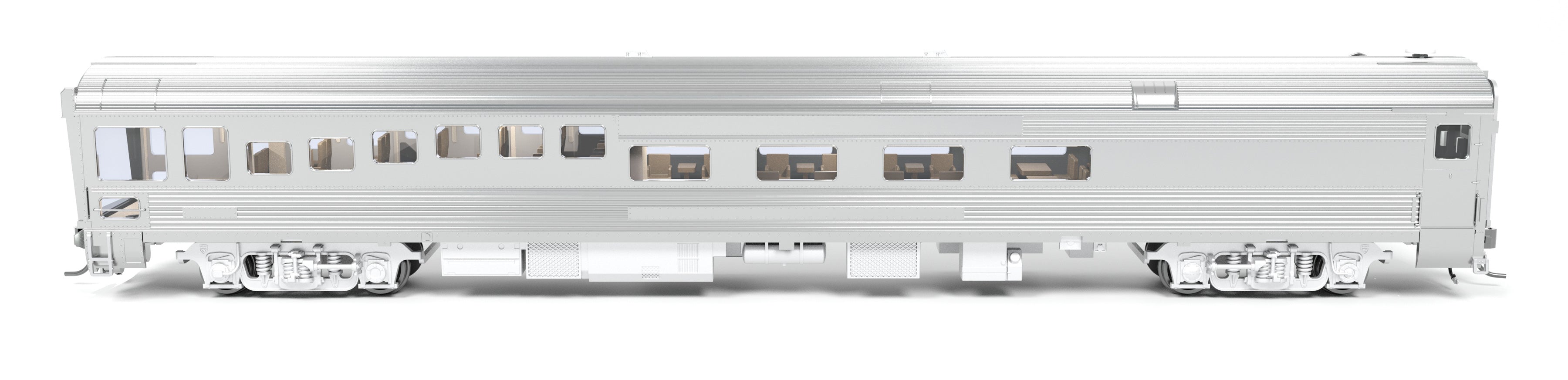 9997 ATSF #89 Track Inspection Car, Unlettered, Stainless Steel, HO