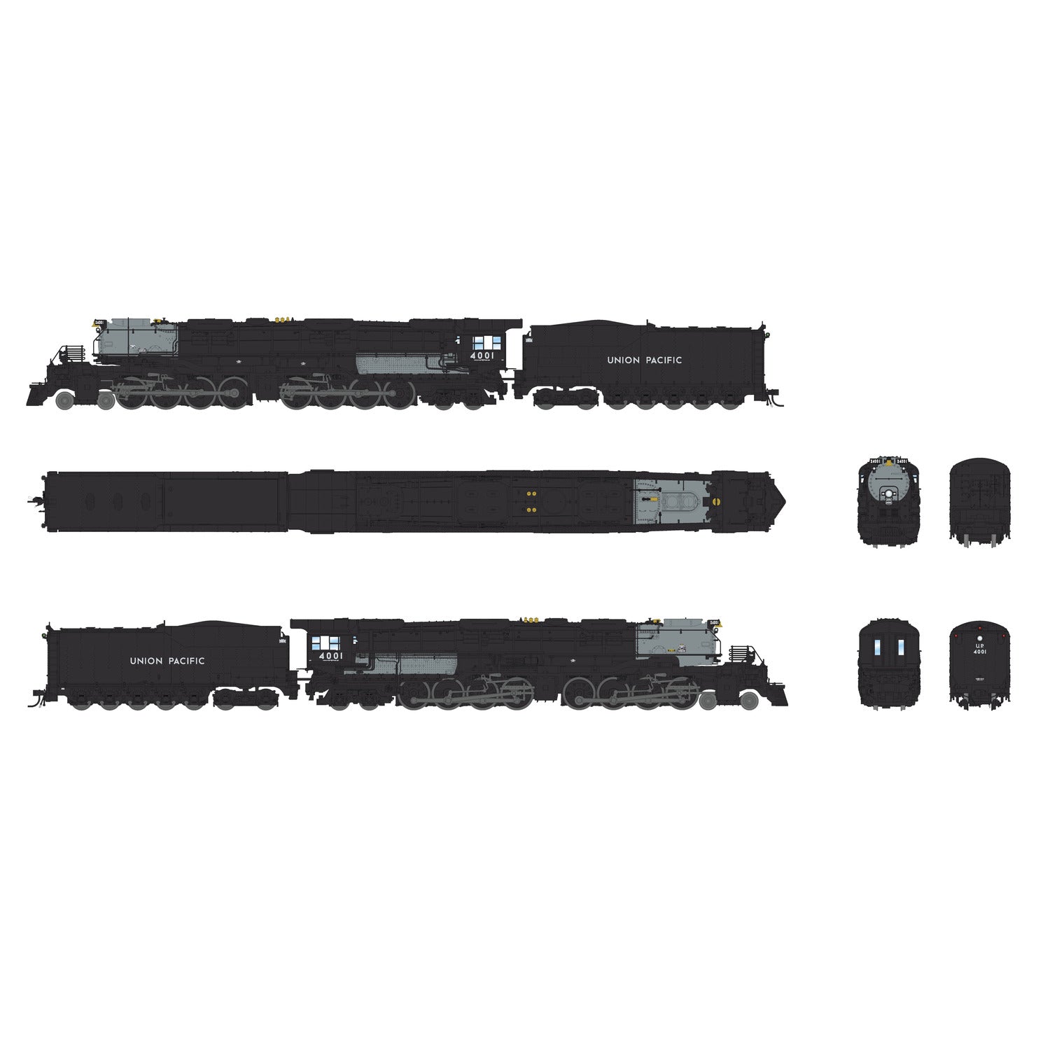 8365 UP Big Boy #4001, 1941, As-Delivered Aftercooler, 25-C-100 Coal Tender, No-Sound / DCC-Ready, HO