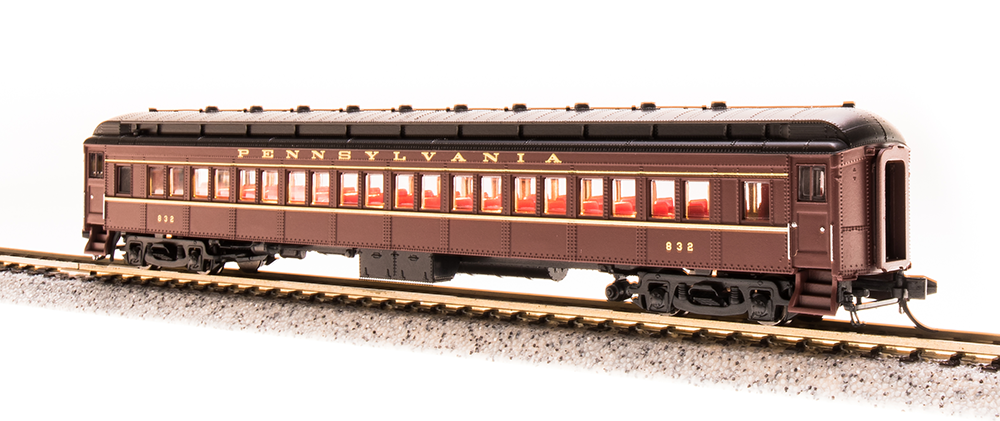 REFURBISHED R3768 PRR P70 without AC, Tuscan Red w/ Gold Lettering & Stripes, Single Car #830, N