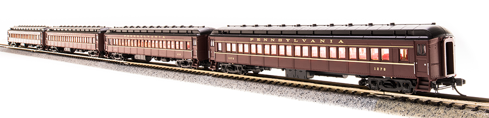 REFURBISHED R3766 PRR P70 without AC, Tuscan Red w/ Gold Lettering & Stripes, 4-Car Set, N
