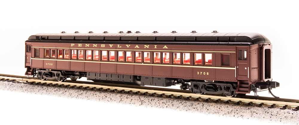 REFURBISHED R3763 PRR P70R with Ice AC, Tuscan Red w/ Gold Lettering & Stripes, Single Car #3604, N