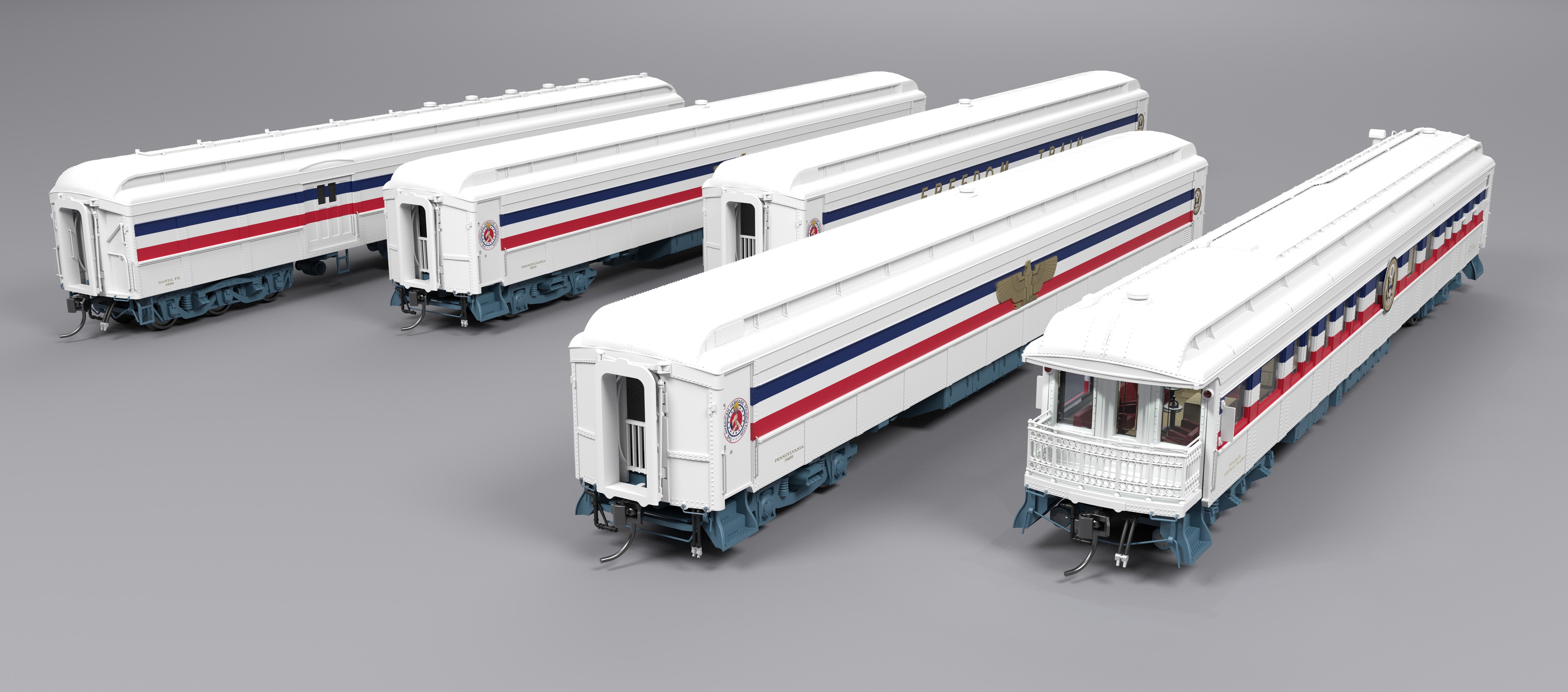 9712 1947 Freedom Train Heavyweight 5-Car Passenger Set, 1947 Scheme, HO Scale