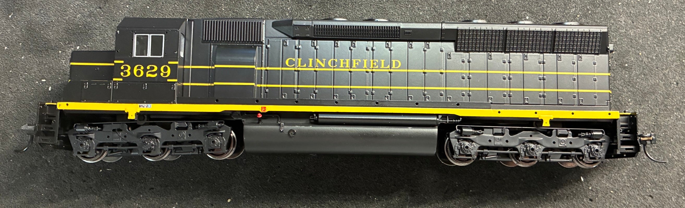 ***BLEMISHED (Sold as-is, see photos) REFURBISHED BR7974 EMD SD45, CRR 3629, Black & Yellow, Paragon4 Sound/DC/DCC, HO