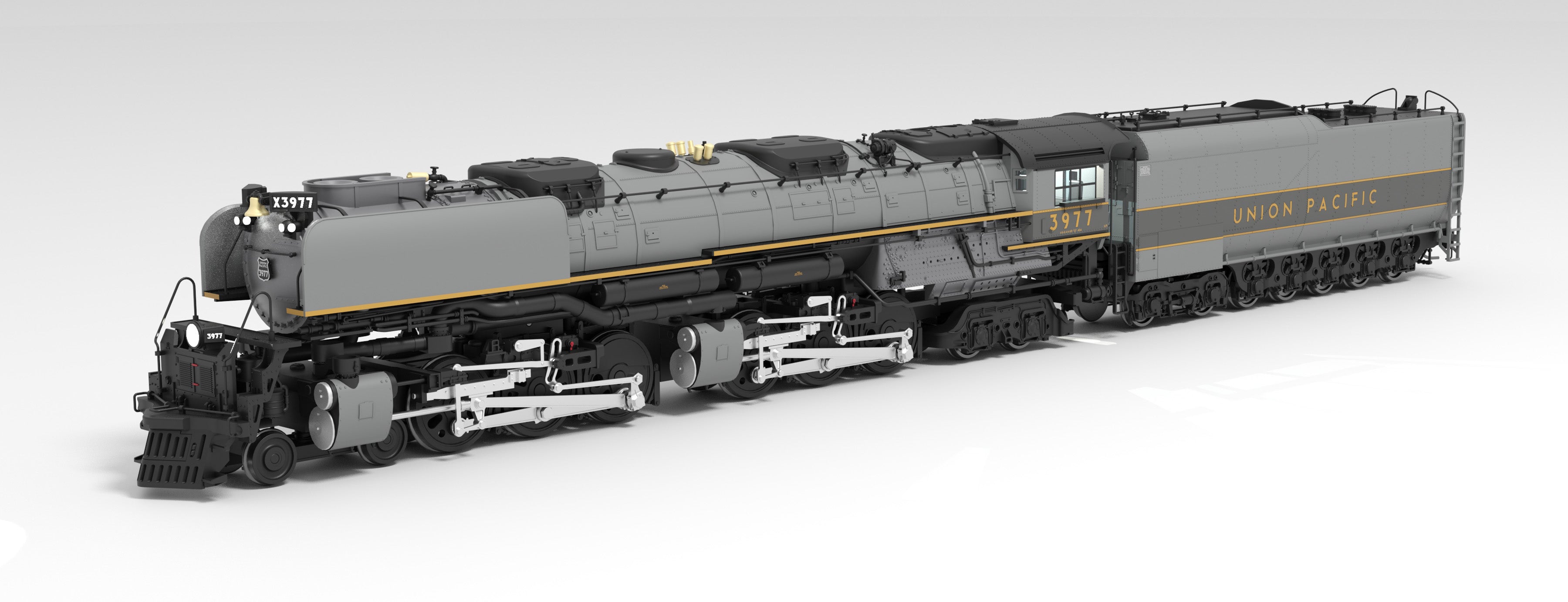 8993 Union Pacific Challenger 4-6-6-4, #3977, Museum Version, Greyhound Paint, No-Sound / DCC-Ready, HO Scale. CLUB PRICE $249.99.