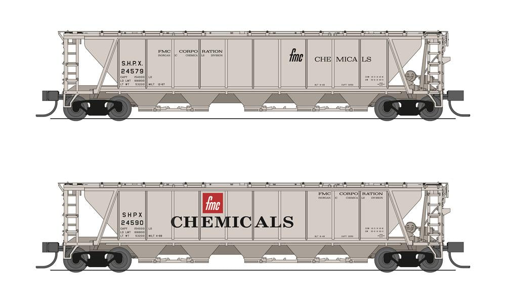 7265 H32 Covered Hopper, FMC Chemicals, 2-pack, N Scale (Fantasy Paint Scheme)