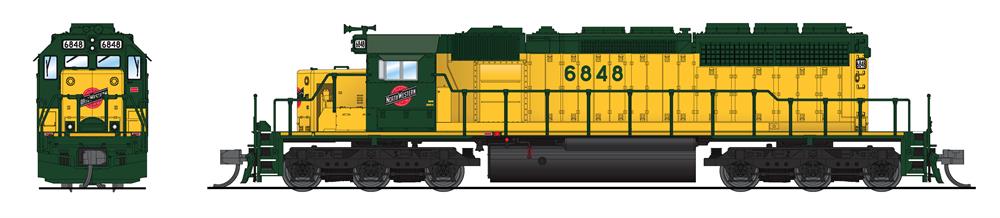9953 EMD SD40-2, CNW 6848, Green & Traditional Yellow, No-Sound / DCC-Ready, N