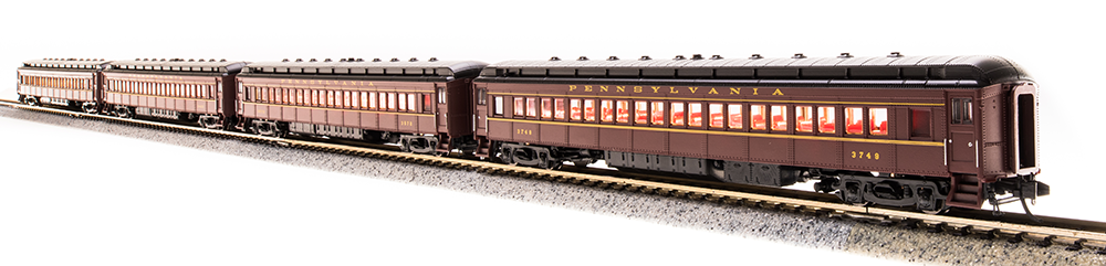 3761 PRR P70R with Ice AC, Tuscan Red w/ Buff Lettering & Stripes, 4-Car Set, N