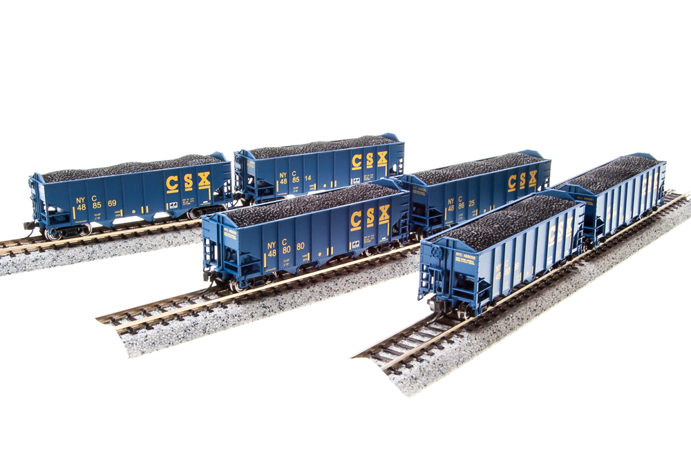 3125 3-Bay Hopper, CSX, Blue w/ Yellow Lettering, 6-pack, N Scale