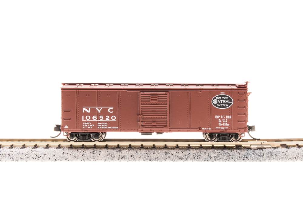 3666 NYC Steel Box Car, #103634, with Corrugated ends, post-1955 Extended Gothic lettering, N