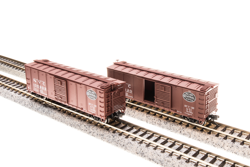 3402 NYC Steel Box Car, 4-pack, with Corrugated ends, post-1955 Extended Gothic lettering, N