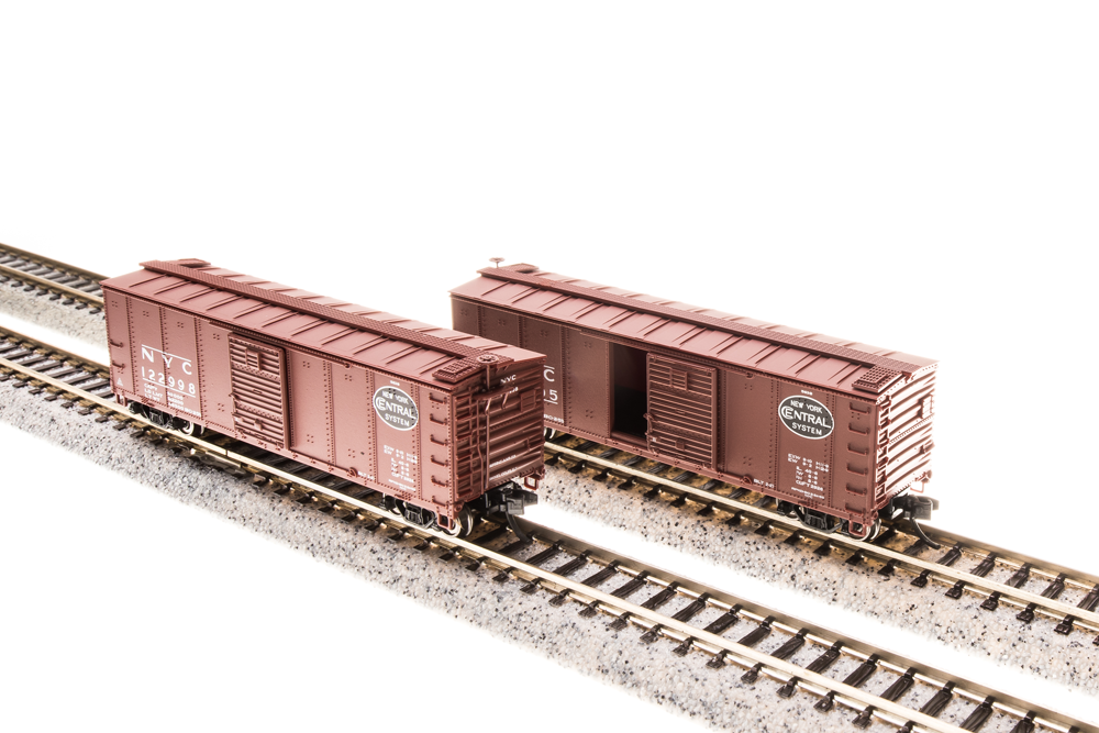 3404 NYC Steel Box Car, 4-pack with Dreadnaught ends, post-1955 Extended Gothic lettering, N