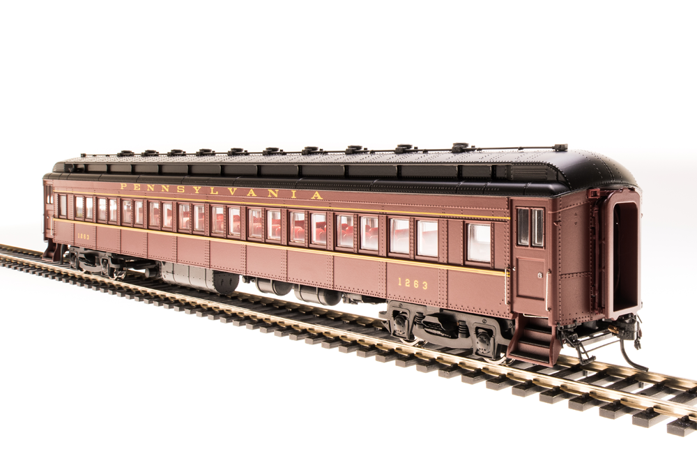 4367 PRR P70 without AC, Tuscan Red w/ Buff Lettering & Stripes, 4-Car Set, HO