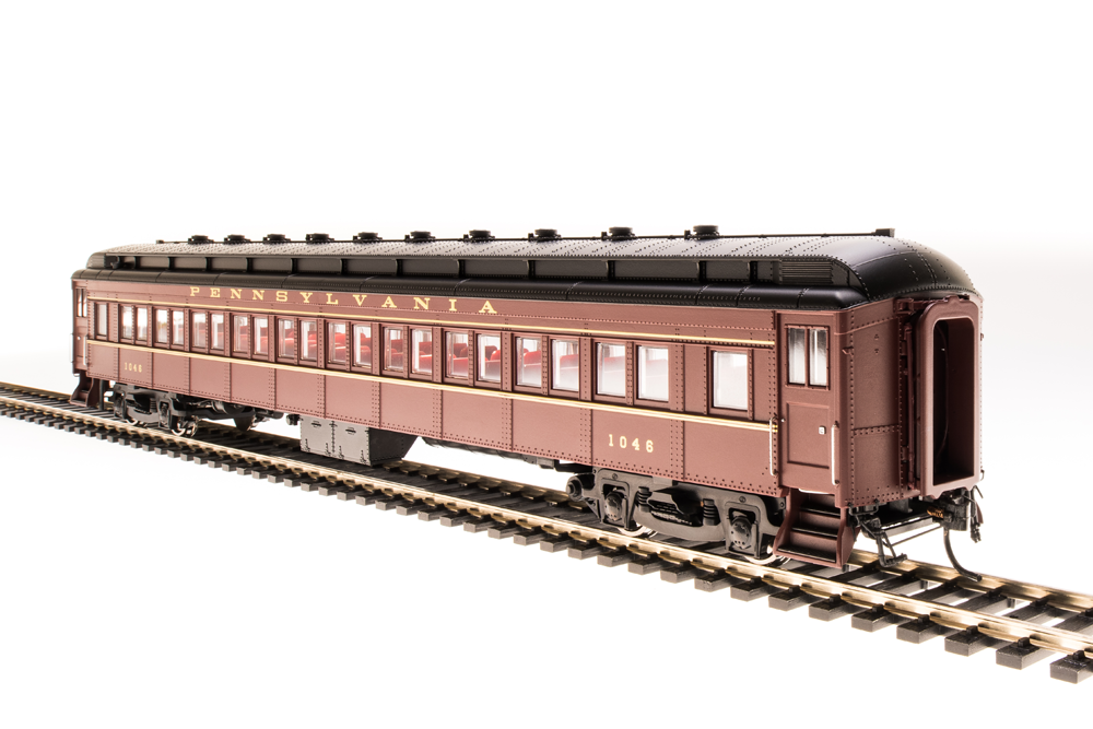 4966 PRR P70 without AC, Tuscan Red w/ Gold Lettering & Stripes, 4-Car Set, HO