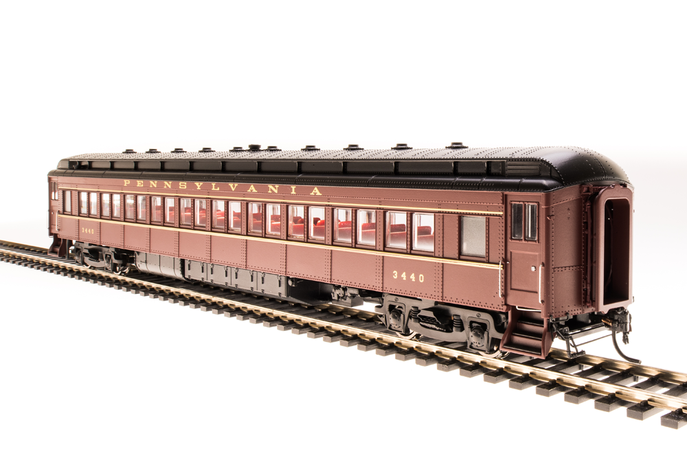 4963 PRR P70R with Ice AC, Tuscan Red w/ Gold Lettering & Stripes, Single Car #3524, HO