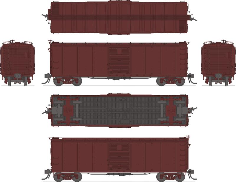 1754 NYC Steel Box Car, 4-pack: Unlettered/Unnumbered (with 7/8 corrugated ends), HO