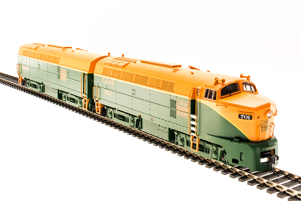 ***BLEMISHED (See photos, sold as-is) REFURBISHED BR4151 EJ&E Sharknose A/B Set, #701A/#701B, Orange & Green w/ Single Stripe, A-unit Paragon3 Sound/DC/DCC, Unpowered B-unit, HO