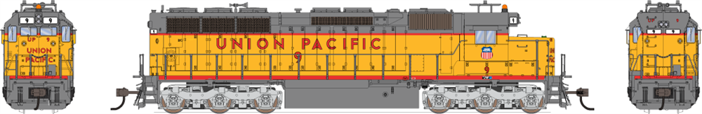 4295 EMD SD45, UP #9, Yellow & Gray, Paragon4 Sound/DC/DCC, HO