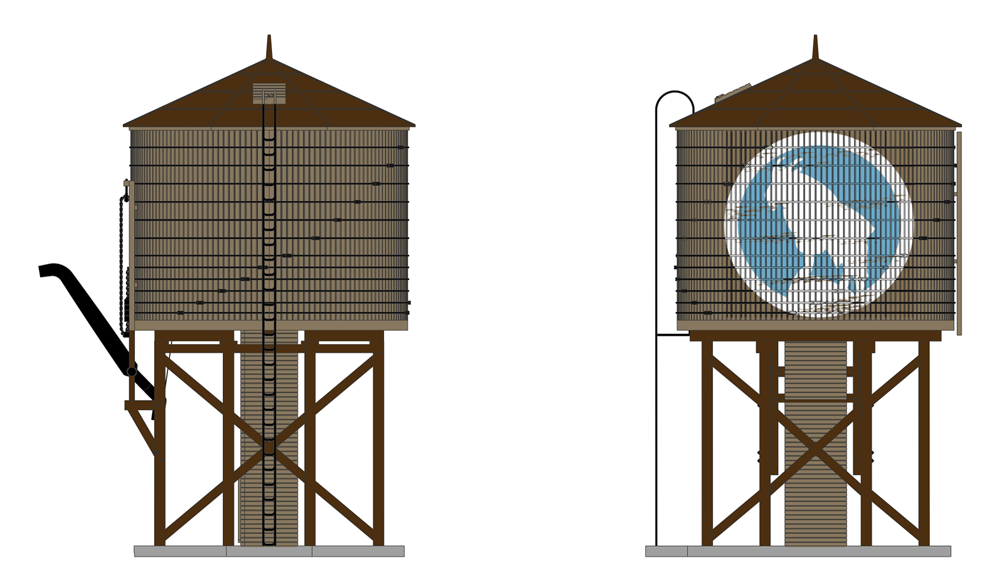 6143 Operating Water Tower w/ Sound, w/ GN Logo, Weathered Brown, O